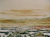 Watercolour, Wetlands near Ammoudia. 27 x 19cm